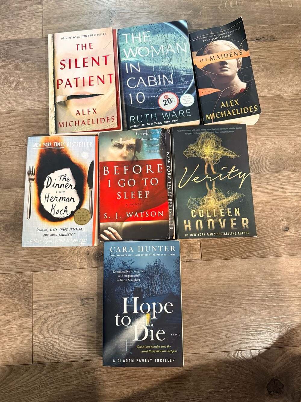 Lot of 7 Popular Thriller and Mystery Paperback Novels Booktok
